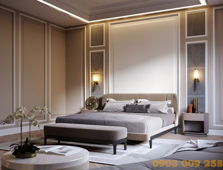 mẫu chỉ khung tường đầu giường đẹp